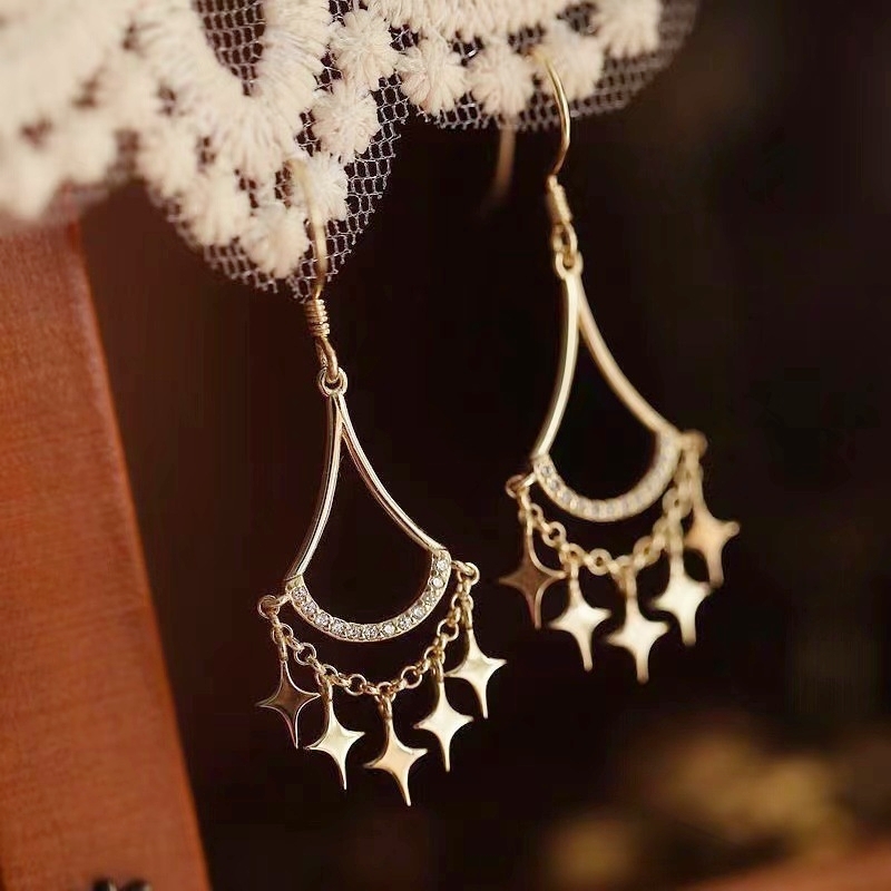 巴洛克十字星耳環 金色