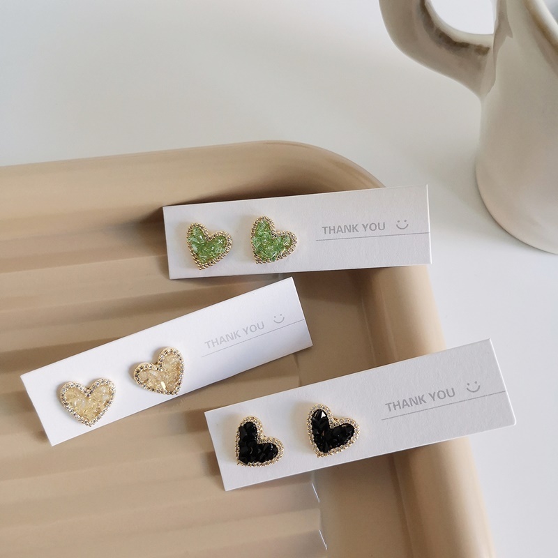 心型寶石耳環 兩色