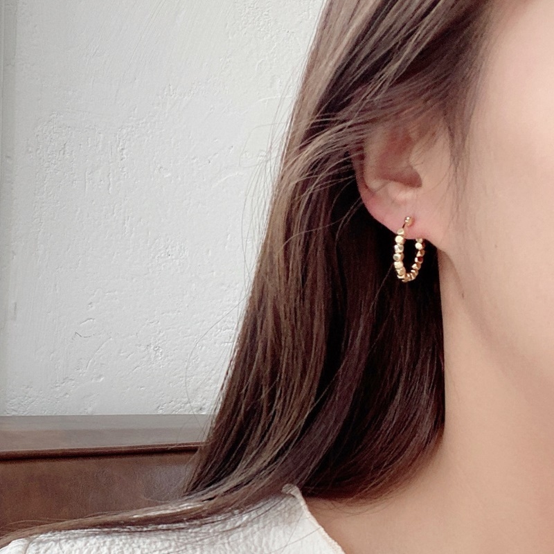 小方磚圈圈耳環 兩色