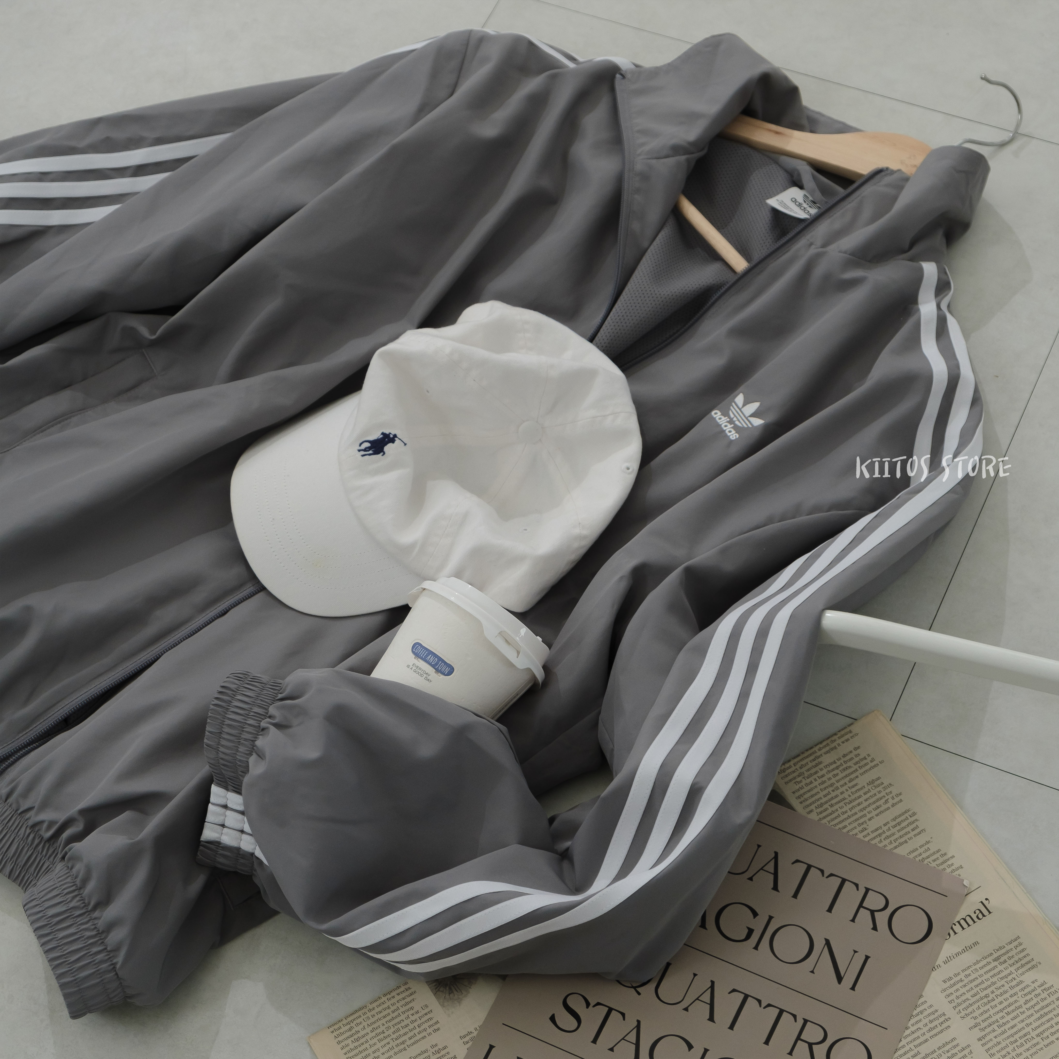 【現貨+預購】Adidas Jacket 風衣 外套  灰色 OverSize 女款 JD3394
