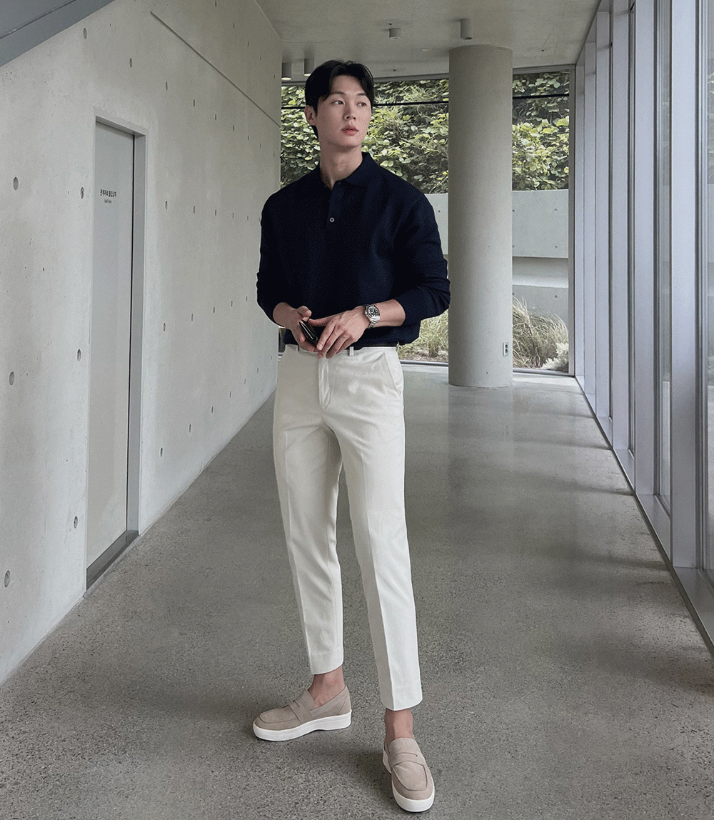 隱藏式腰帶休閒褲