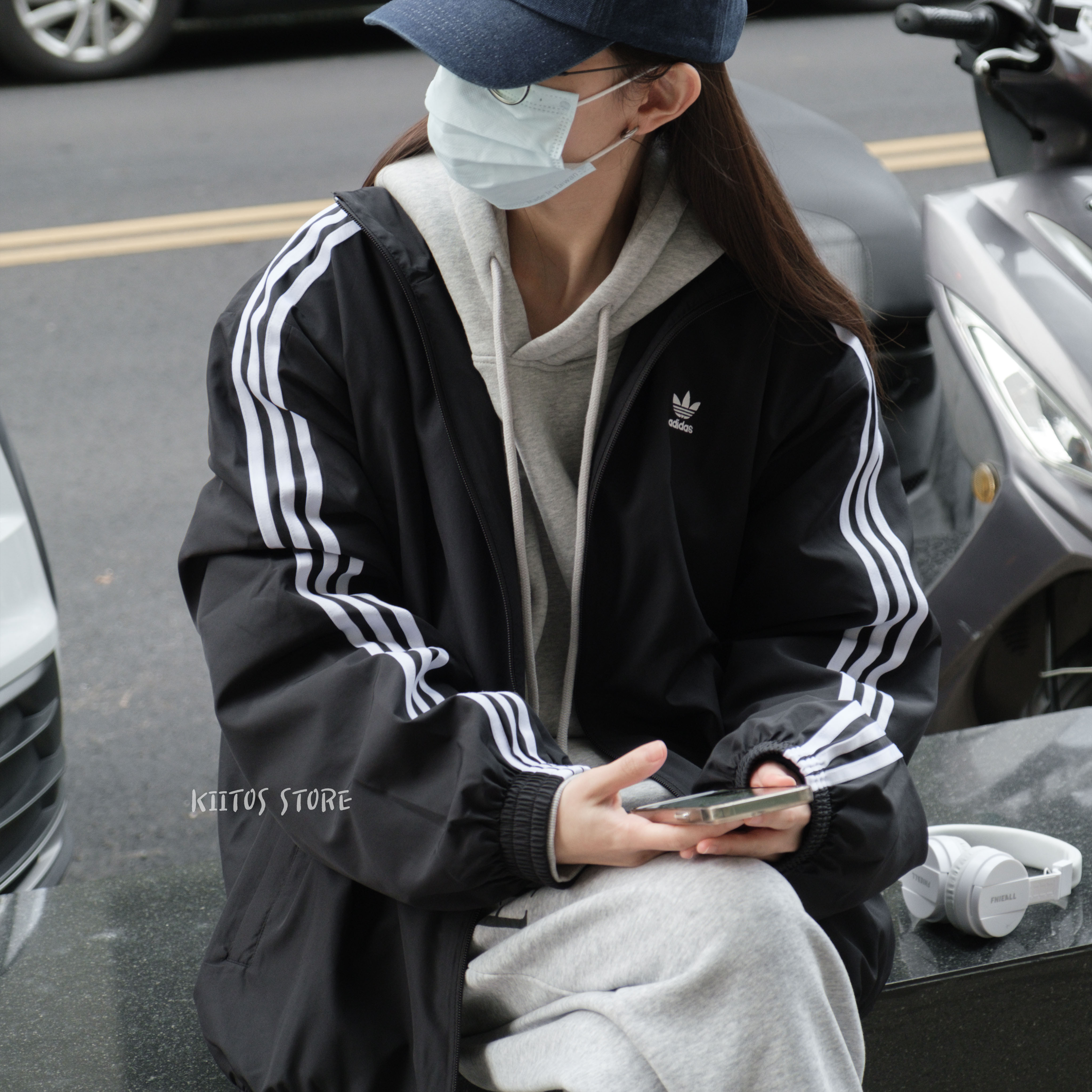Adidas Jacket 風衣 外套 黑色 OverSize 女款 JD3392