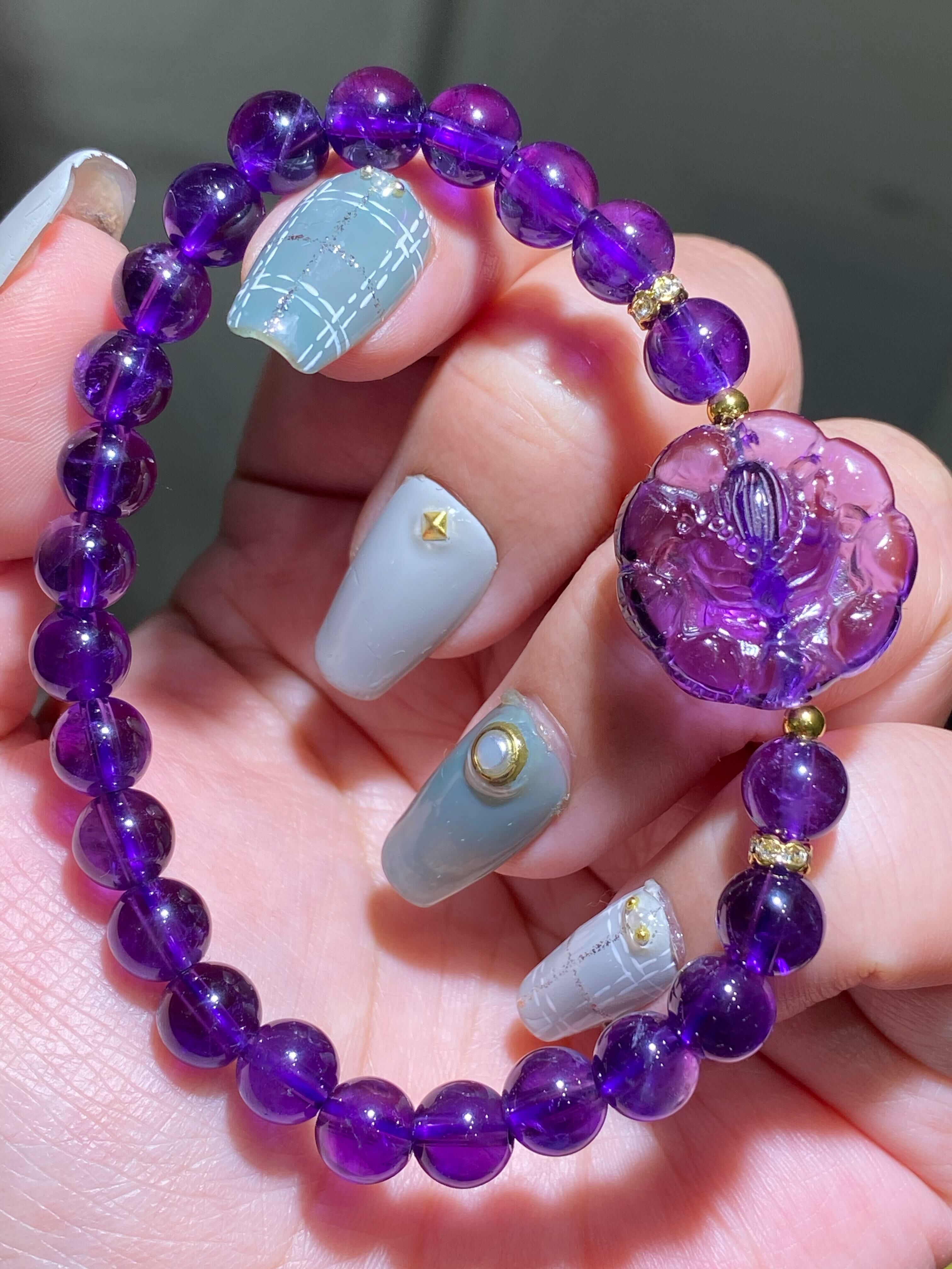 烏拉圭深紫水晶配花花狐