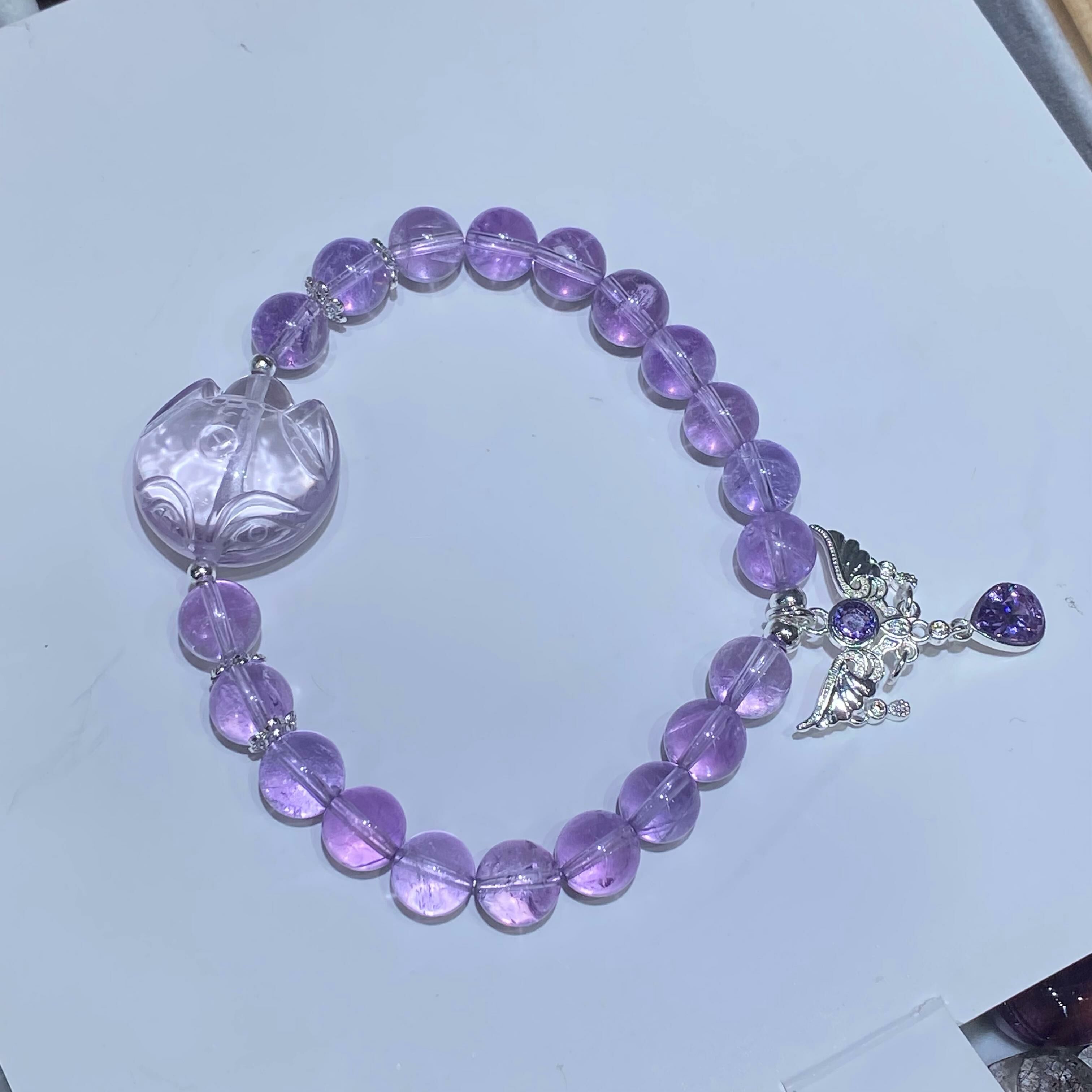 紫水晶配狐頭DIY