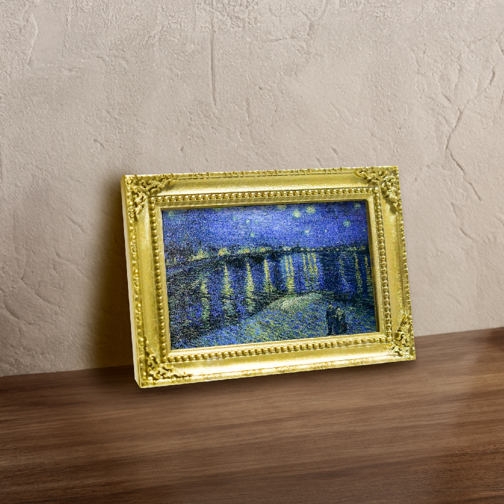 藝術立體畫框冰箱貼｜梵谷《隆河上的星夜》