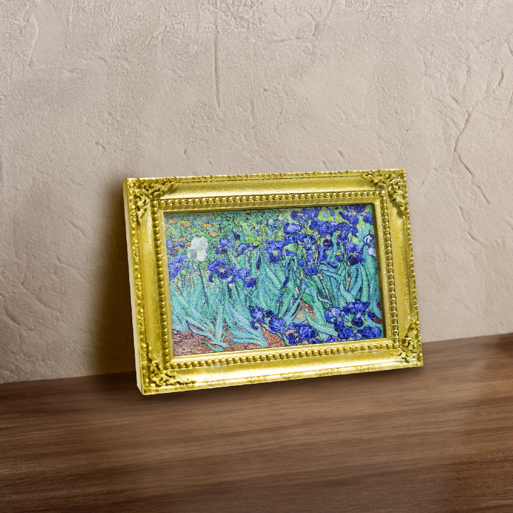 藝術立體畫框冰箱貼｜梵谷《鳶尾花》