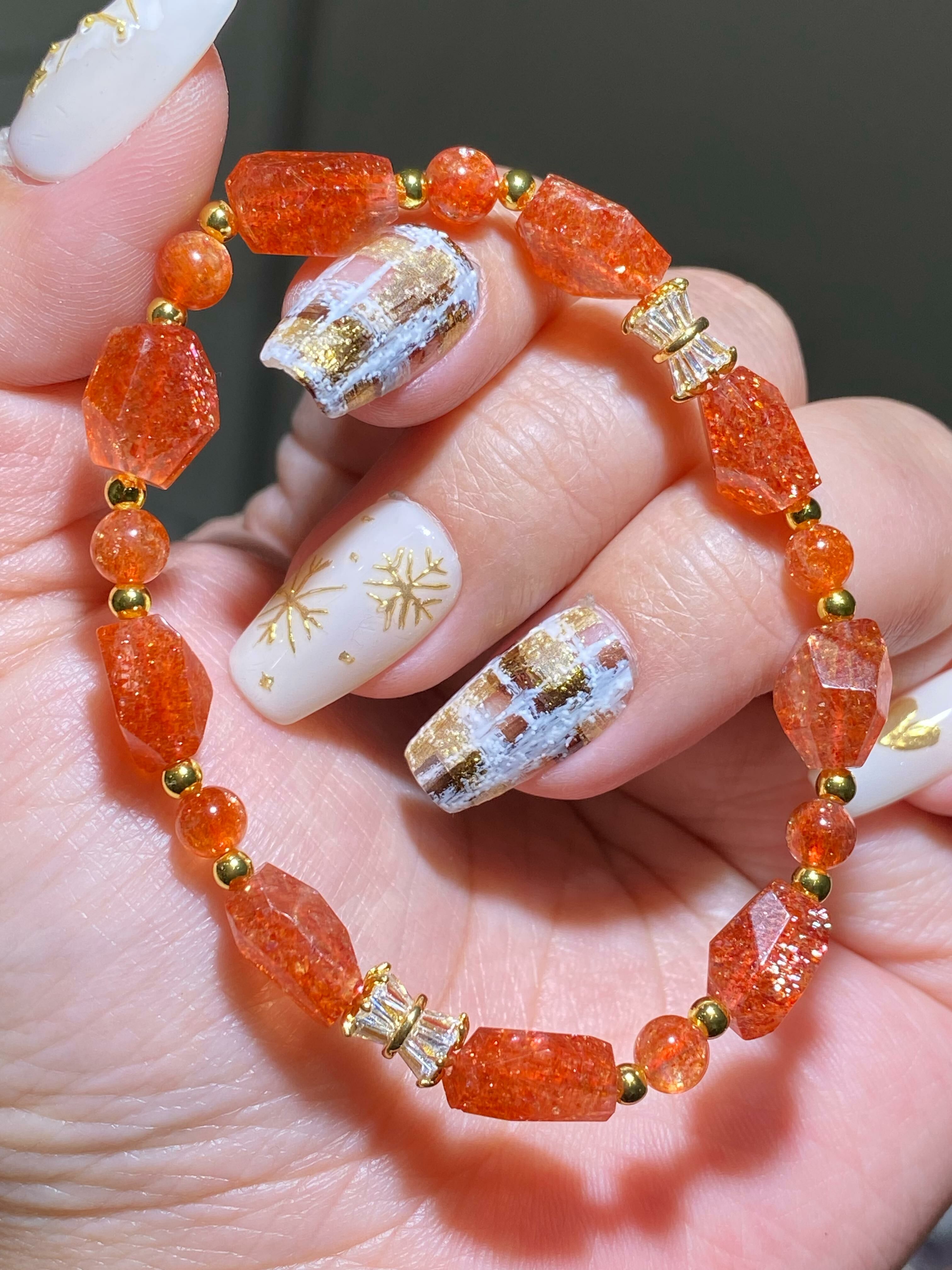 高質金太陽草莓原石手串