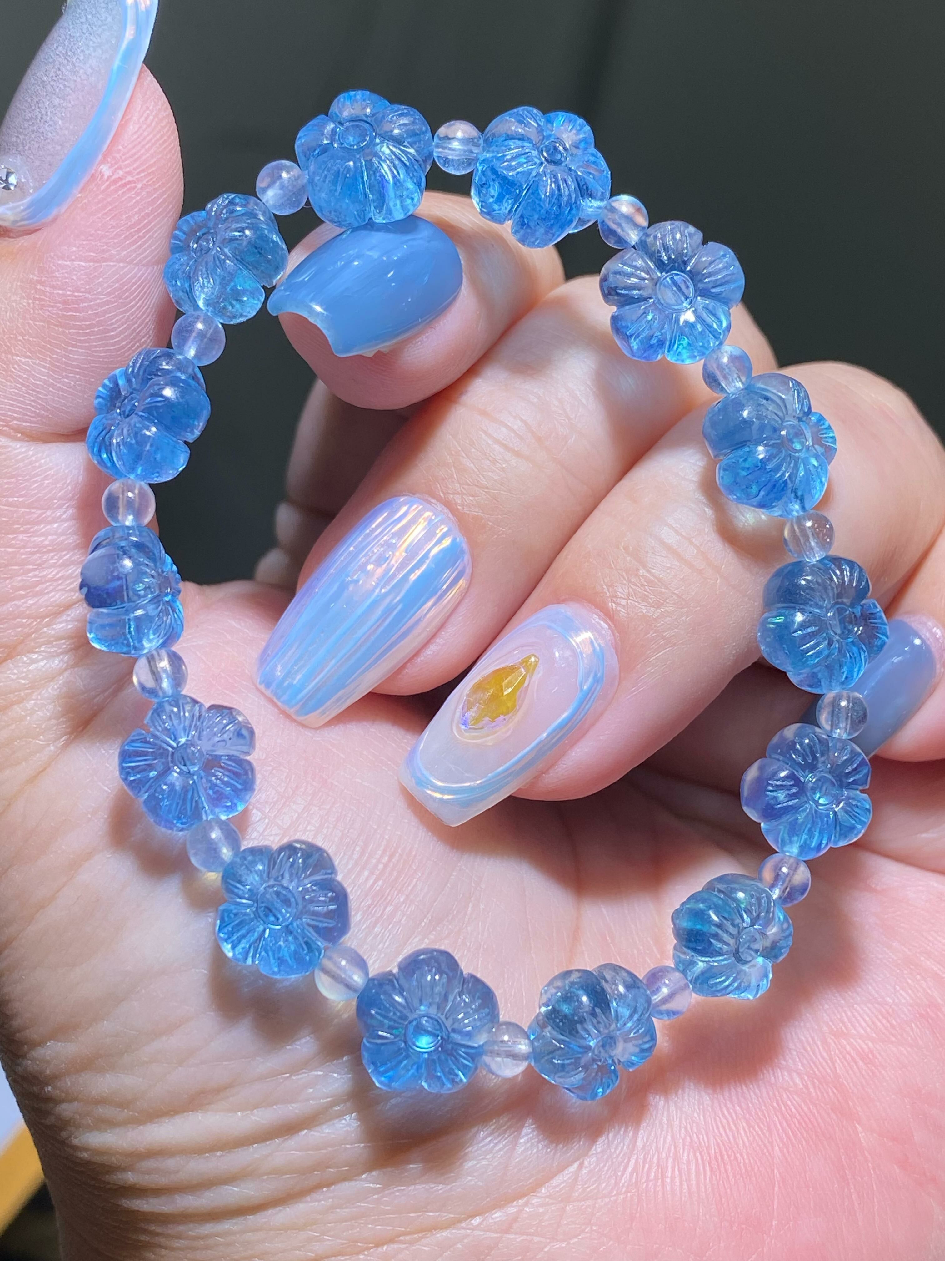 海藍寶小花手串