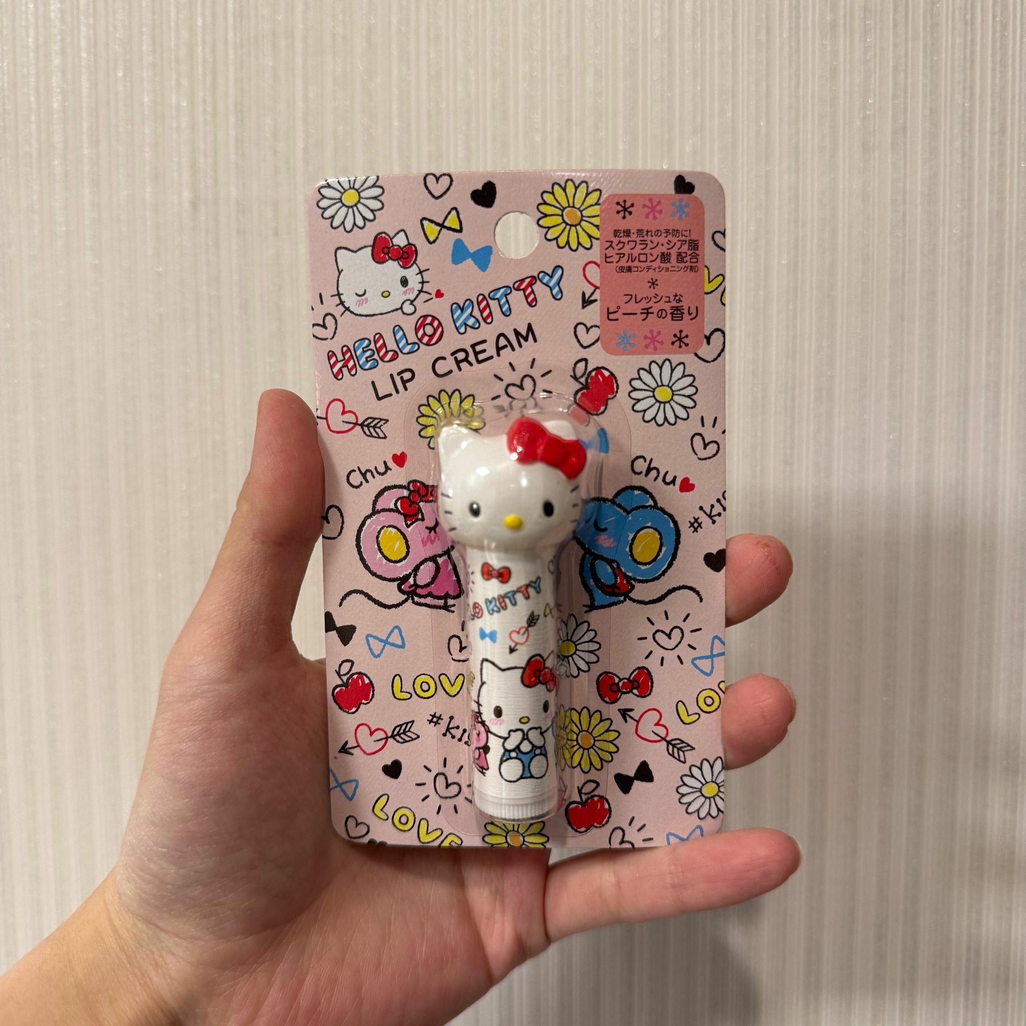 JP Hello Kitty 造型潤唇膏 桃味 8735 TK240214
