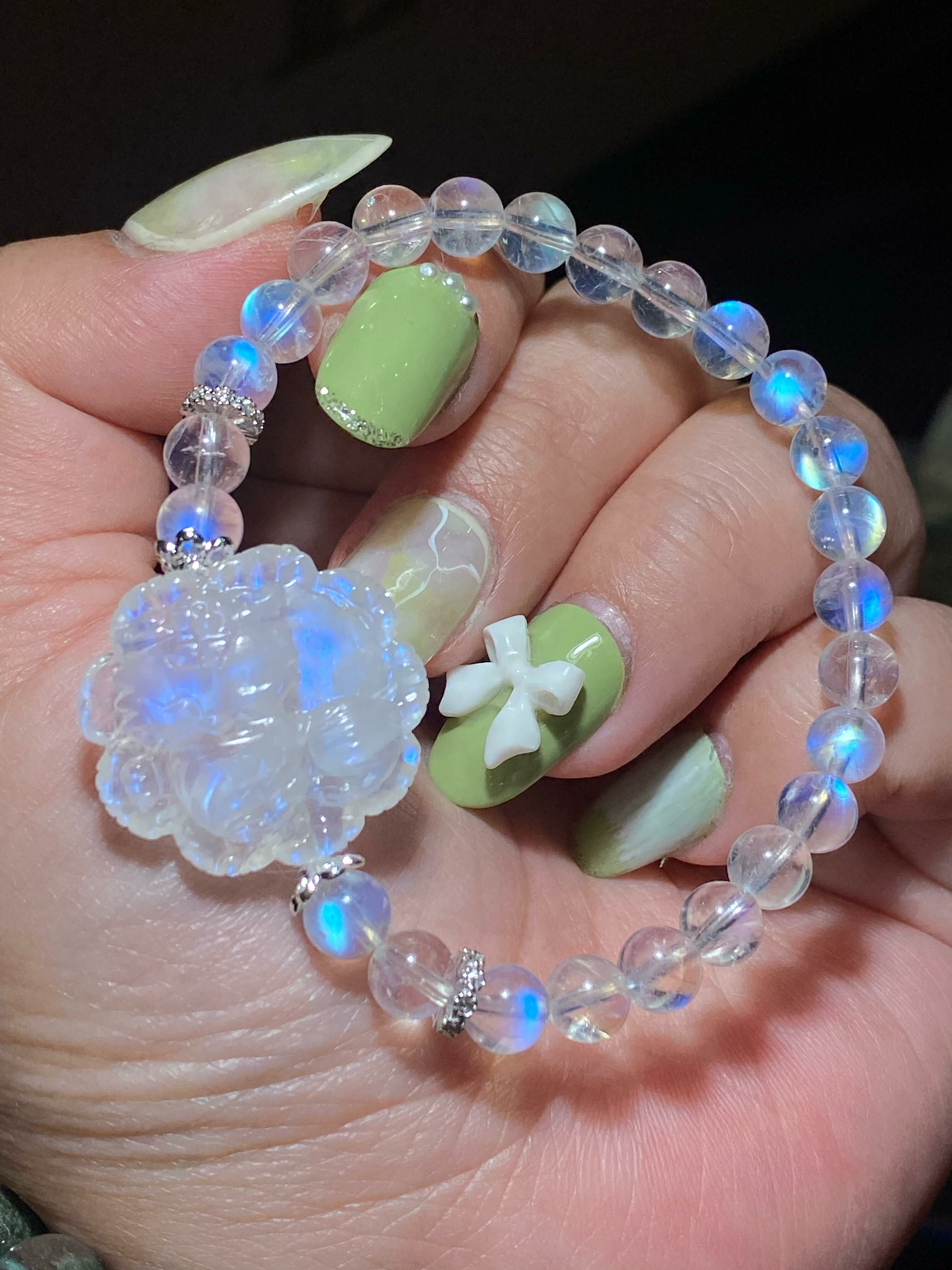 玻璃體印度藍光月亮配九尾狐