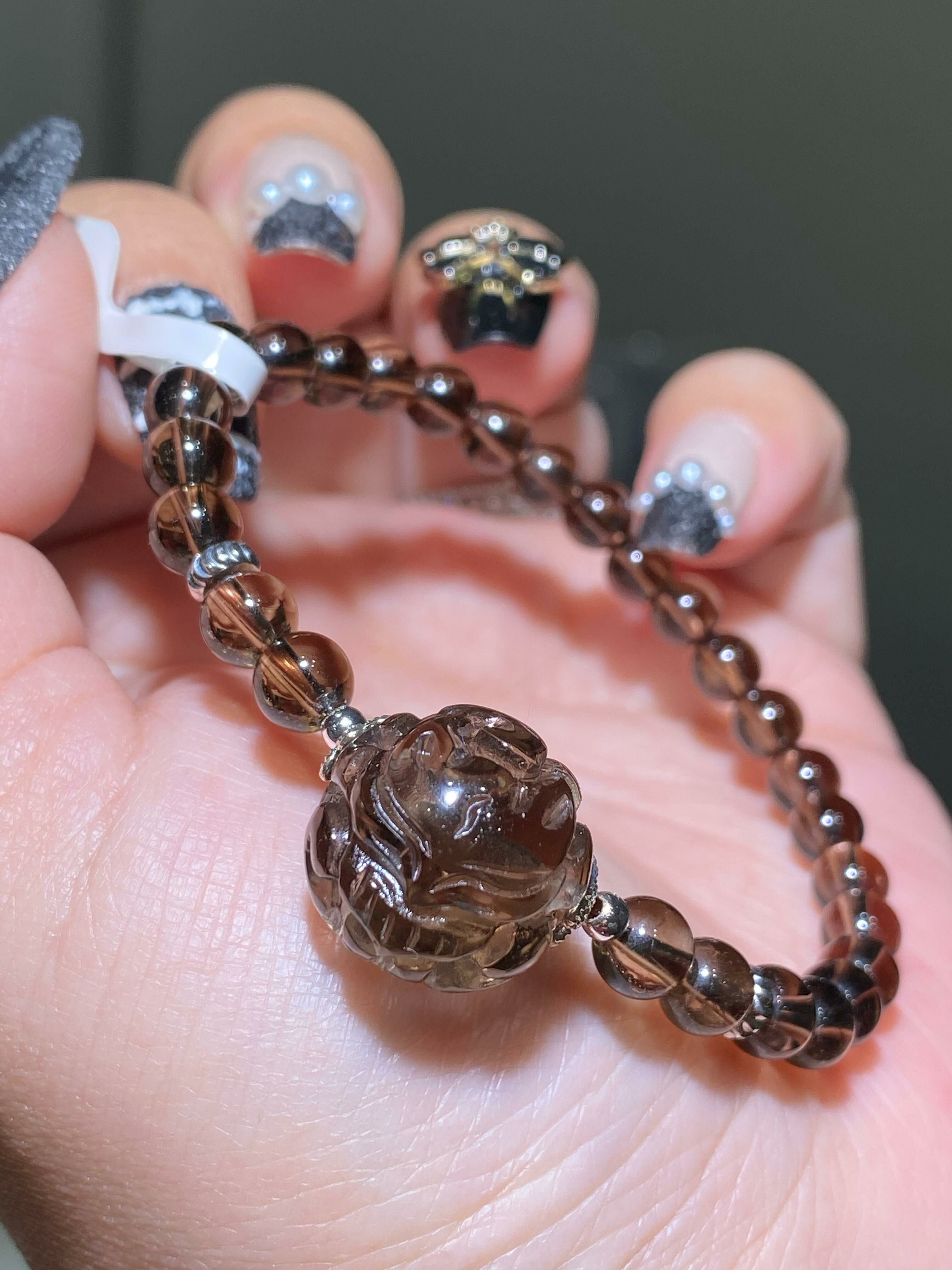 茶晶球狐手串