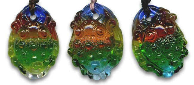 鹿港窯水晶琉璃|金蟾項鍊 招財聚富財源廣進福運綿延