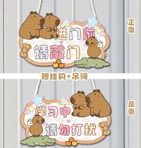 卡皮巴拉 卧室书房PVC挂牌