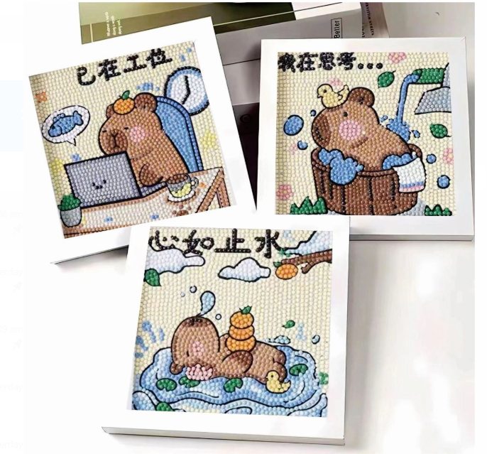 卡皮巴拉 手工材料砖石画