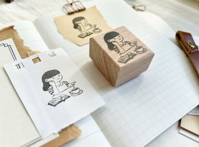 Paper goods by Dorie - Rubber Stamp - Drinking Tea