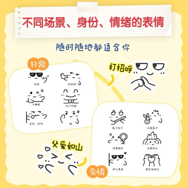 传纸条的小表情 简笔画 素材本