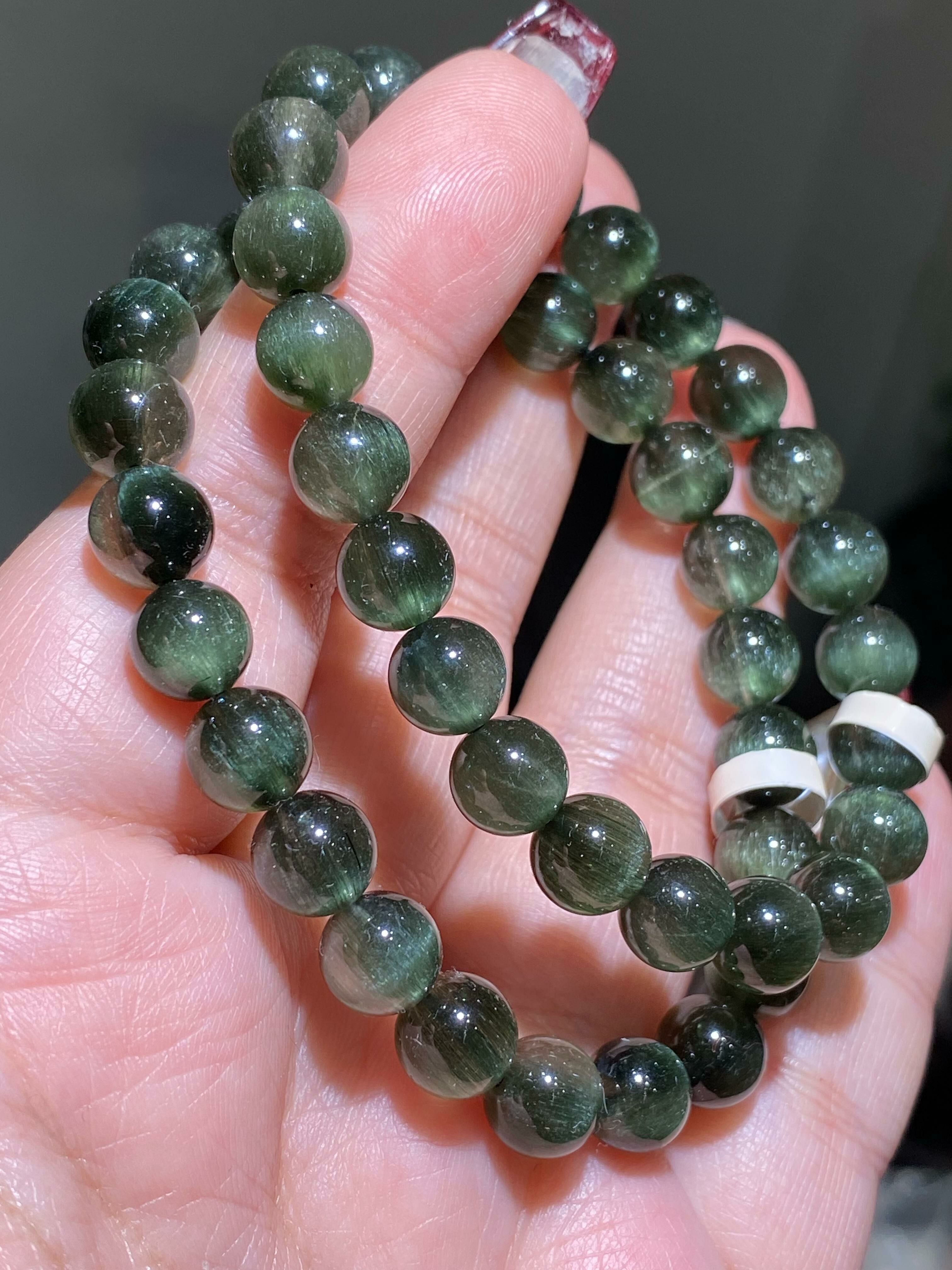 8-8.3mm高質順髮貓眼綠髮晶