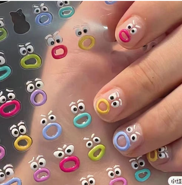 嘴嘴怪 立体果冻平面美甲贴纸