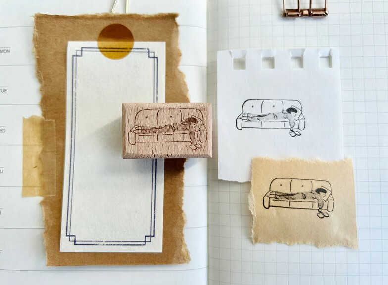Paper goods by Dorie - Rubber Stamp - Miss Ng Yuk Fall Asleep while Reading