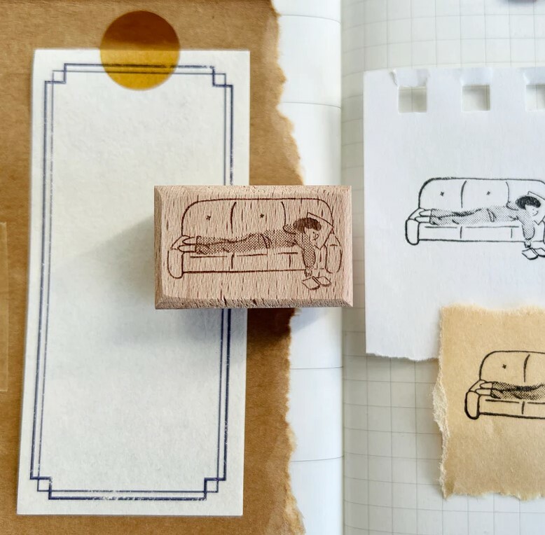 Paper goods by Dorie - Rubber Stamp - Miss Ng Yuk Fall Asleep while Reading
