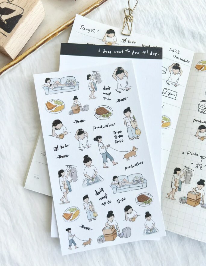 Paper goods by Dorie - Sticker Sheet - Miss Ng Yuk Vol.3 Productive Day