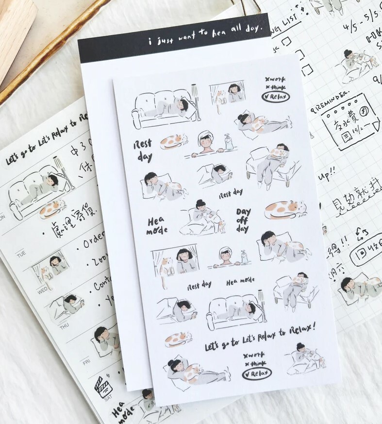Paper goods by Dorie - Sticker Sheet - Miss Ng Yuk Vol.4 Let's Relax