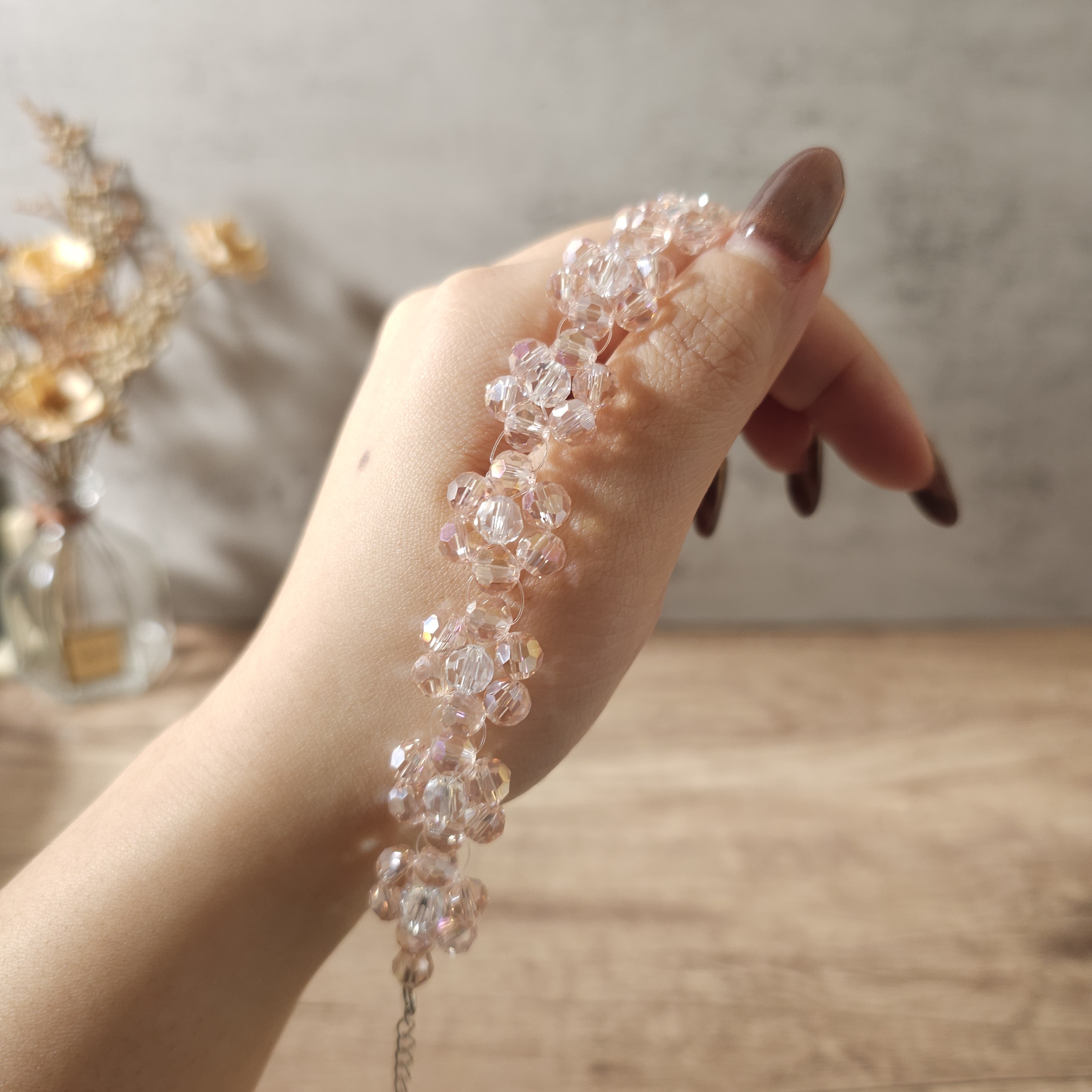 加購-超閃可愛粉花手鍊