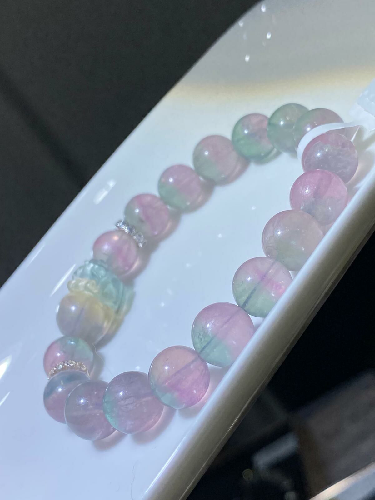 西瓜螢石龍龜手串