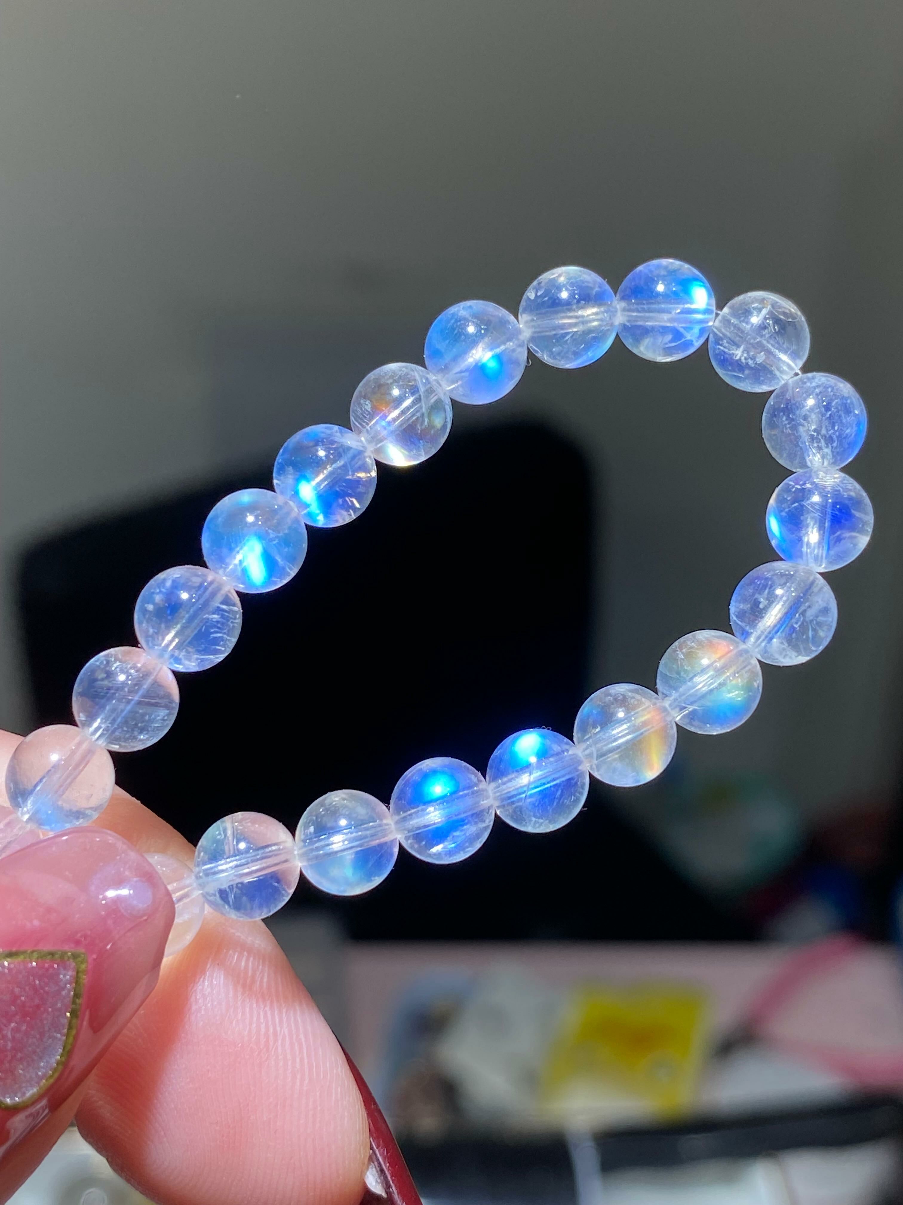 頂級印度藍光玻璃體月亮石