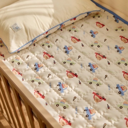 DTD玩轉人物宇宙探險/花叢兔兔/登園嘟嘟車-方塊絎縫防滑床墊(可選加固定帶)