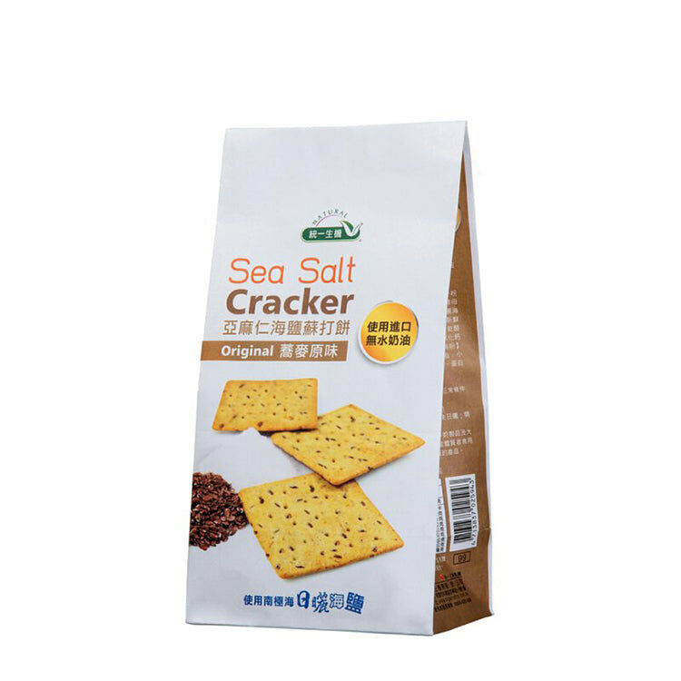 【統一生機】亞麻仁海鹽蘇打餅-蕎麥原味 (168g/袋)(效期:2026/06/03)