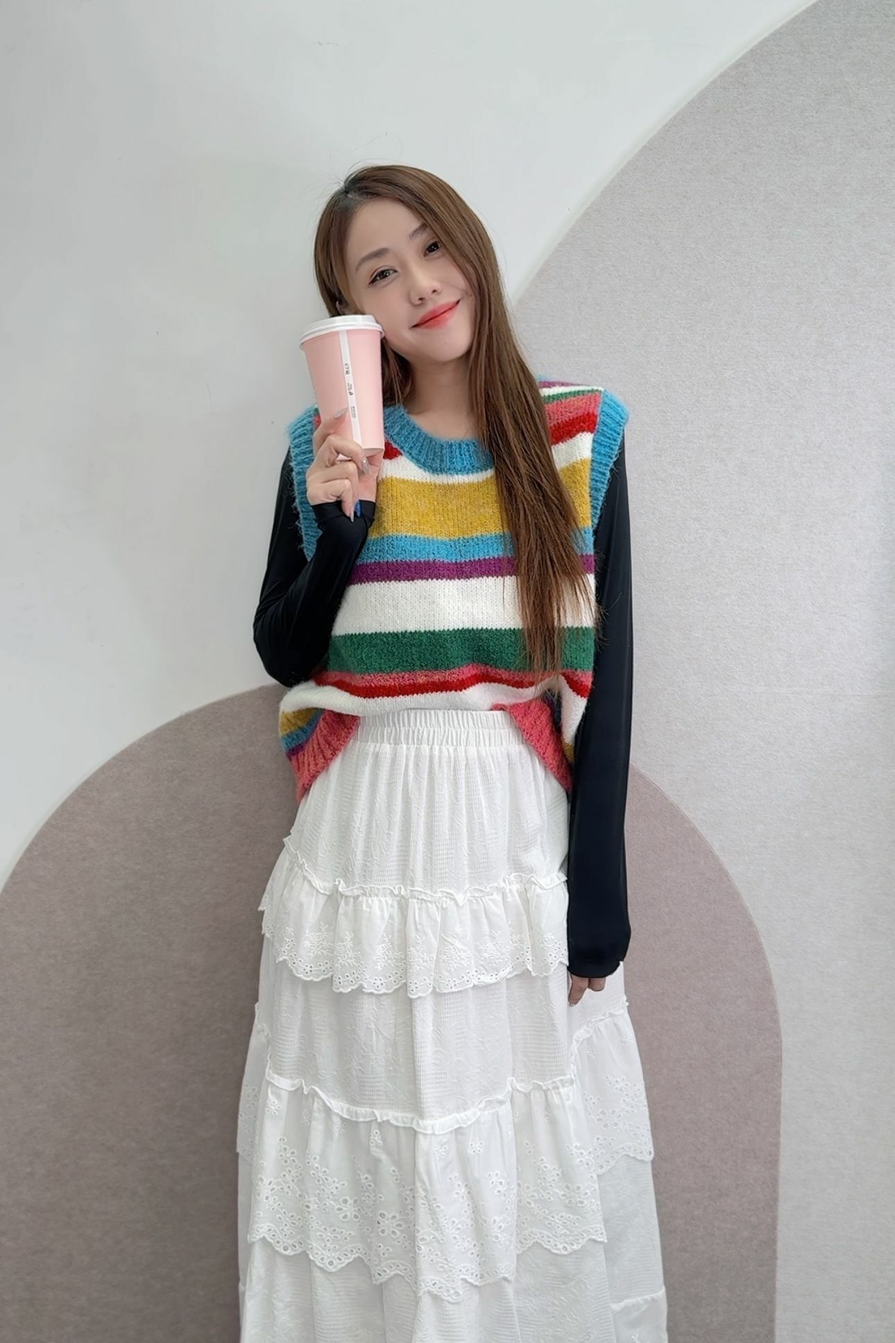 TOP#6853 🤍Rainbow Pop針織背心