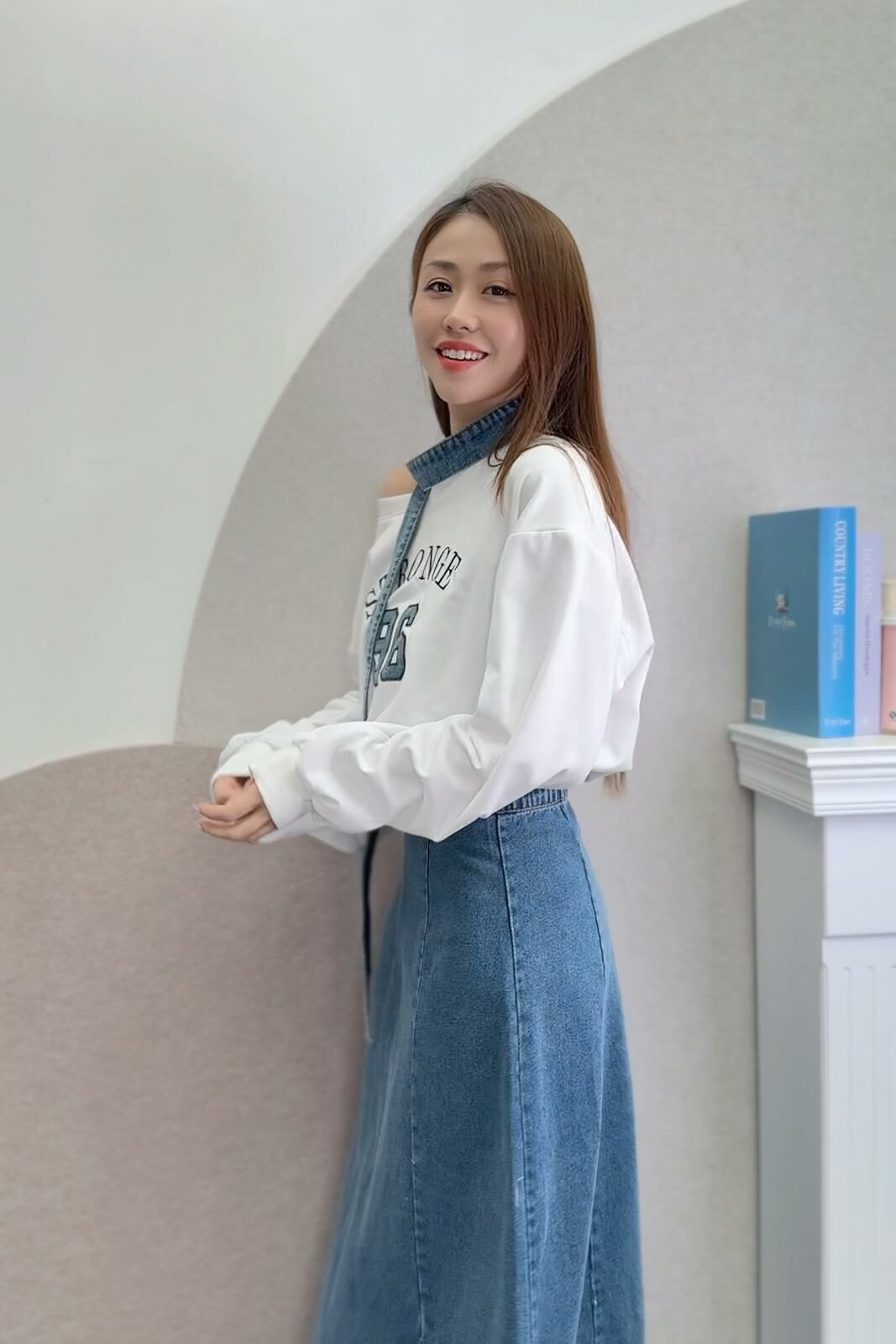 SET#6861 🤍Street Retro 衛衣牛仔套裝