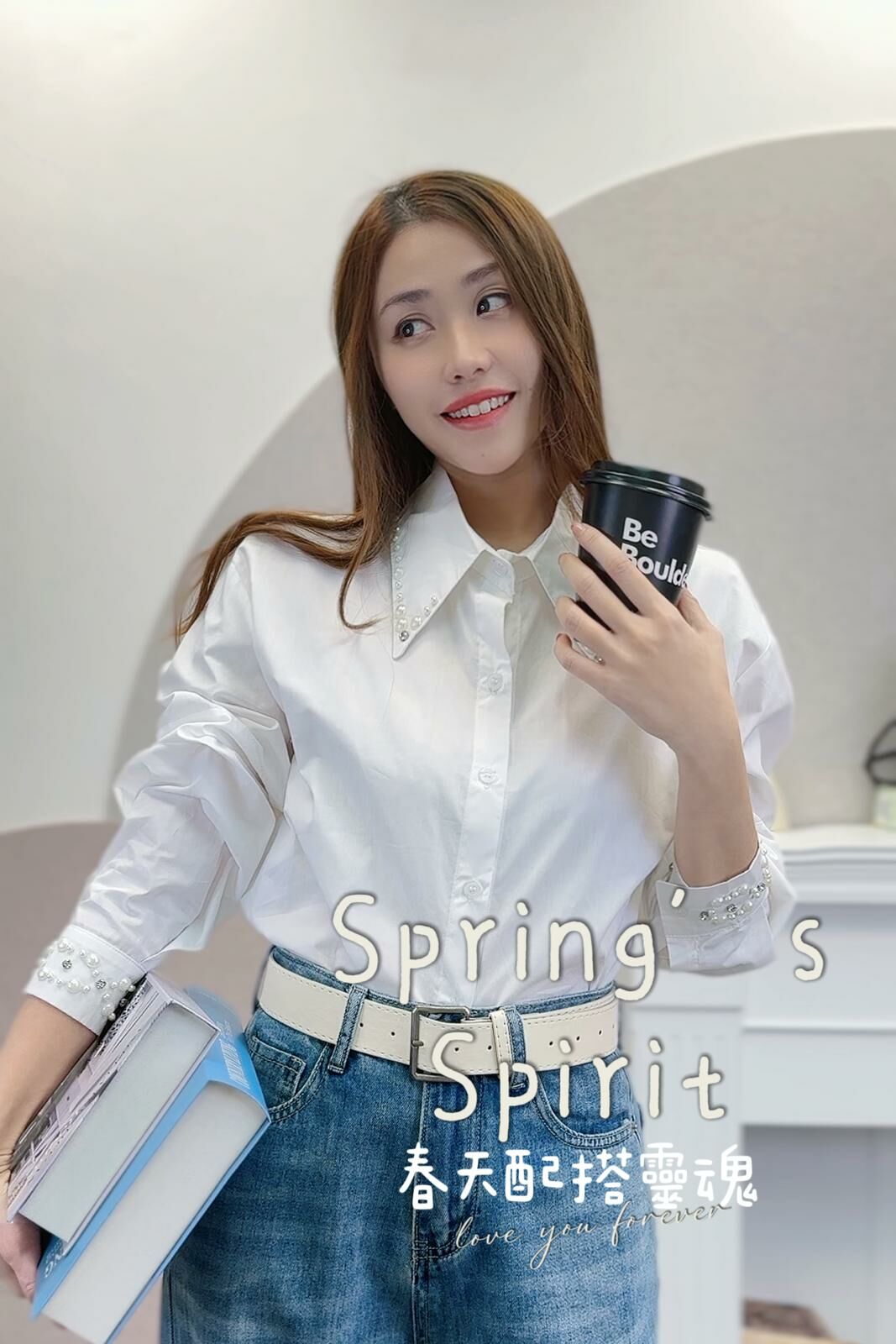 TOP#6855 🤍春天配搭靈魂珍珠恤衫