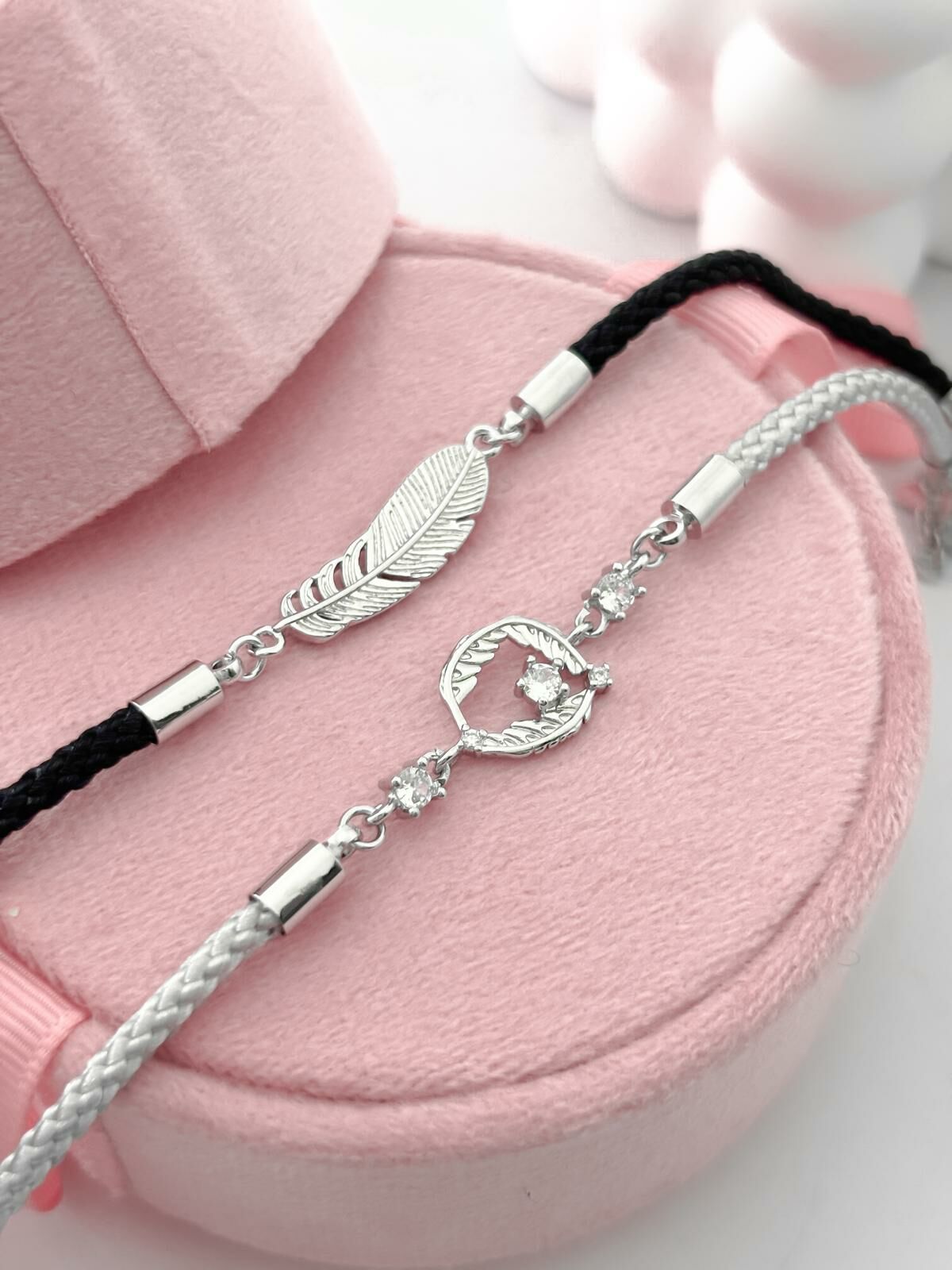 「羽子偕老 💞 」情侶手鏈 | S925純銀或鍍銀 | 免費刻字