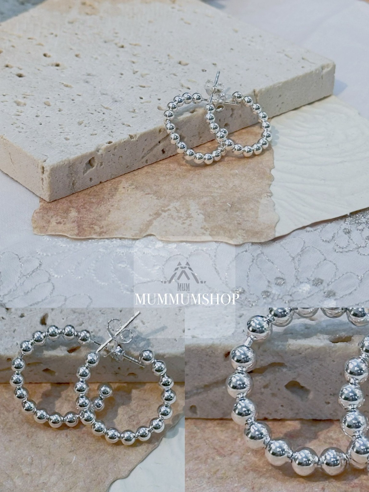 Sl1015/ 925文青珠珠耳環