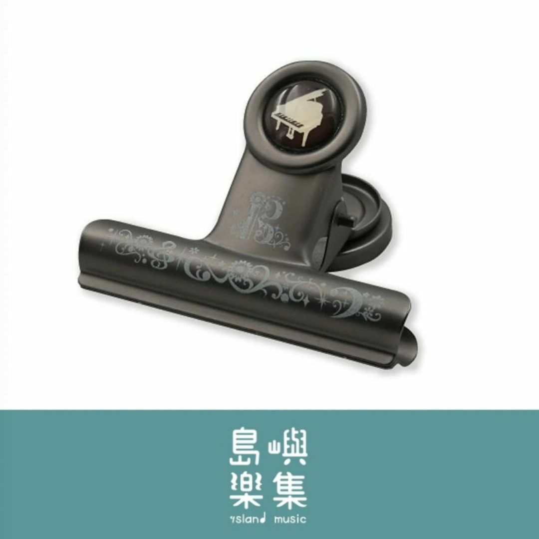 鋼製磁性夾 - 音樂與貓(黑色)