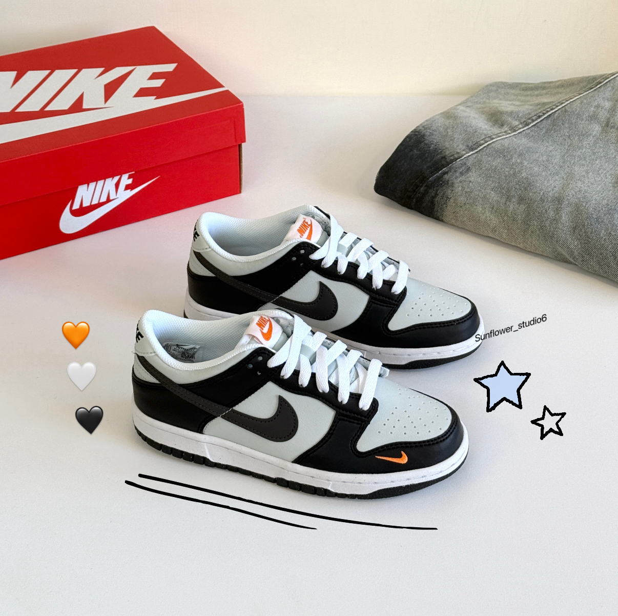 NIke Dunk Low 水泥灰 黑灰 黑色 小橘勾 皮革 大童款 FN7784-001/預購