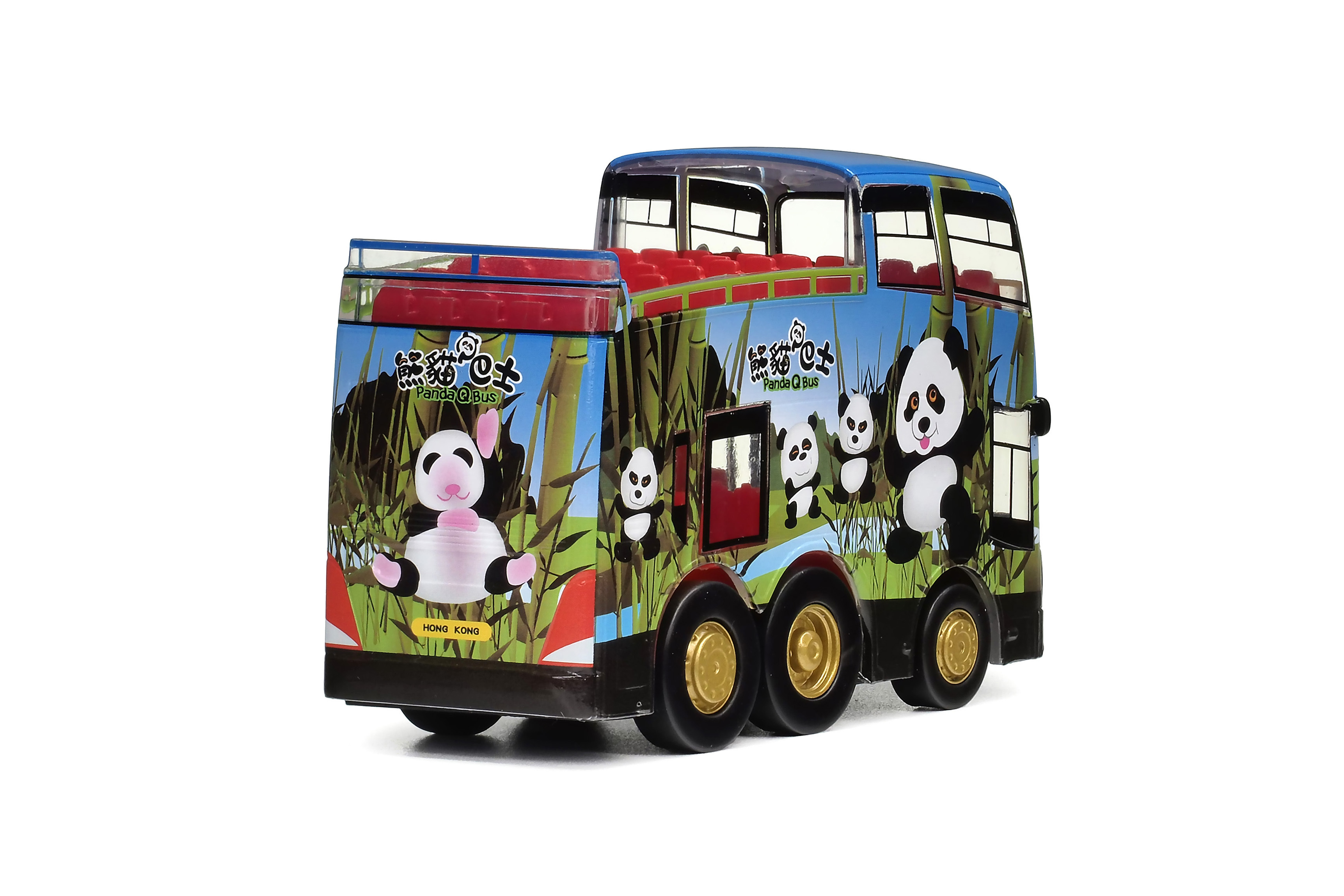 Q33153 熊貓半開蓬Q版巴士