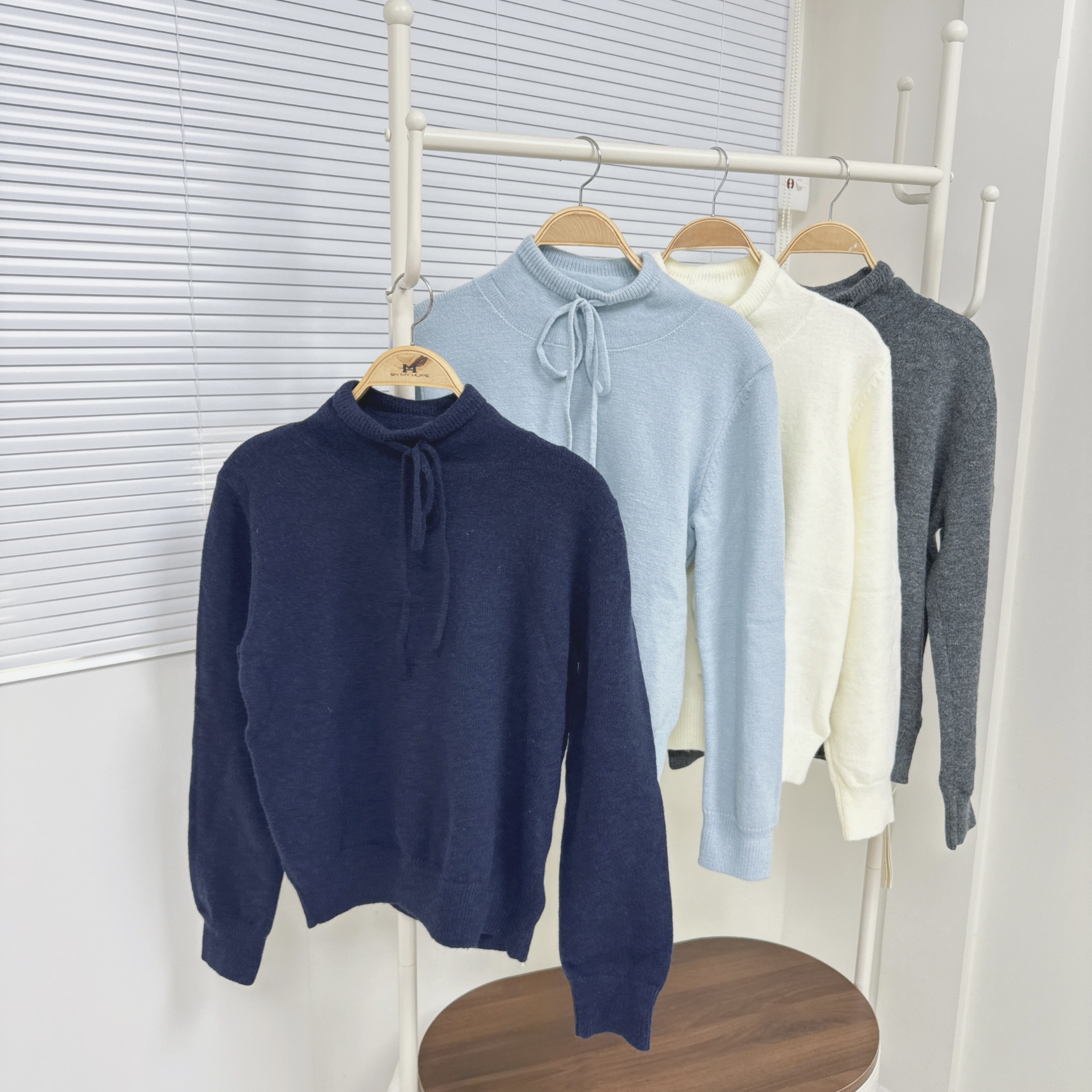 【Hoi2推介】A69-A72  領打結長袖毛衣