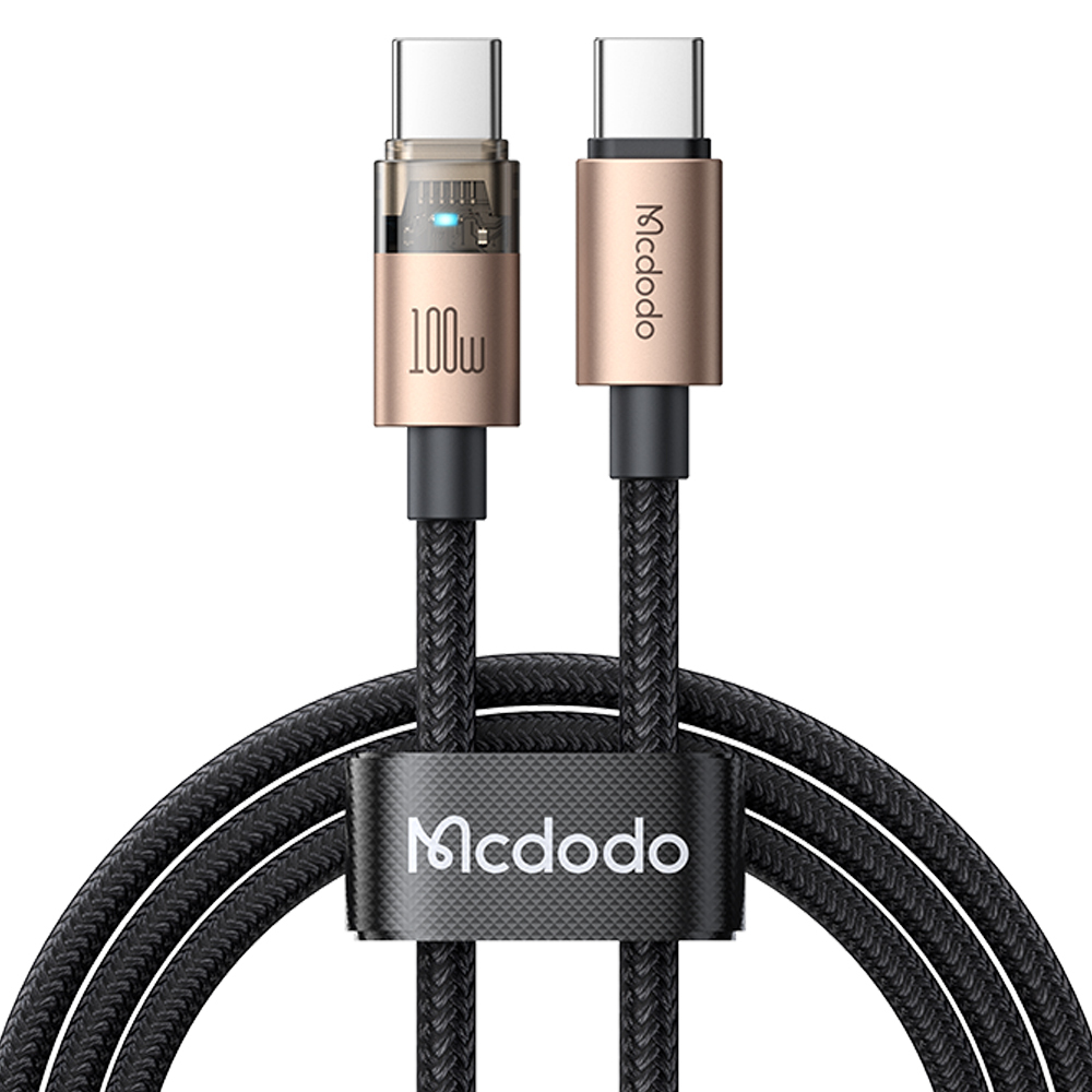 Mcdodo 麥多多 雙Type-C/PD充電線傳輸線快充線閃充線編織線 100W 透亮 1.2M