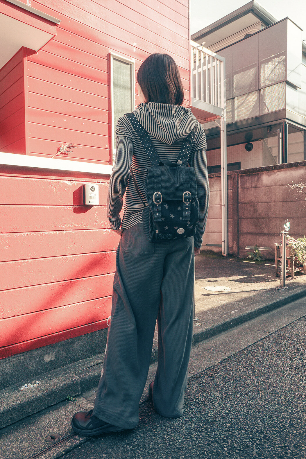 HUG YOUR SKIN) Stardust denim backpack | 2color