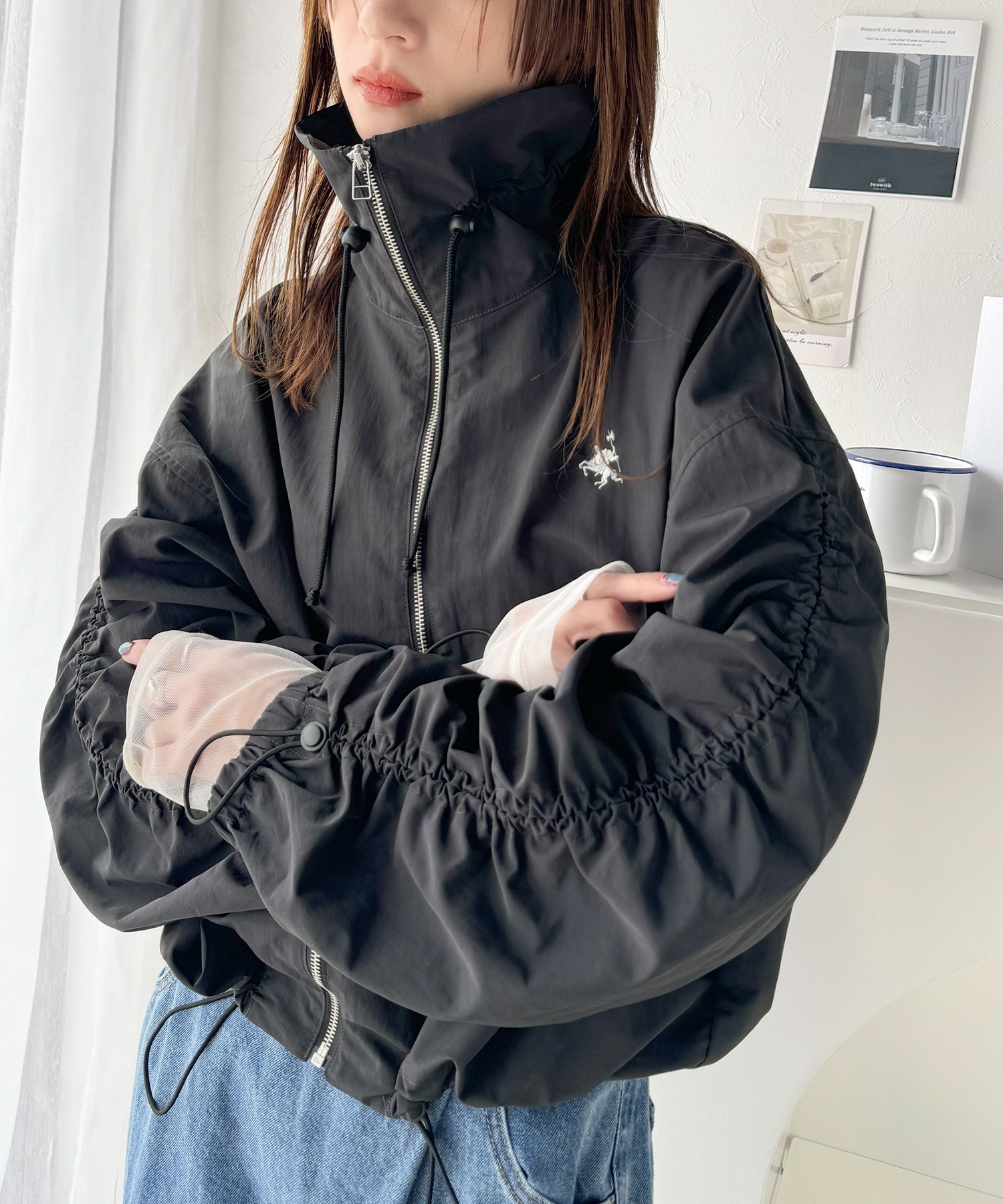 日本🇯🇵連線 Classical Elf 褶袖尼龍運動外套 4色 寬鬆 抽繩 防風 休閒 (任買兩件711免運)/預購