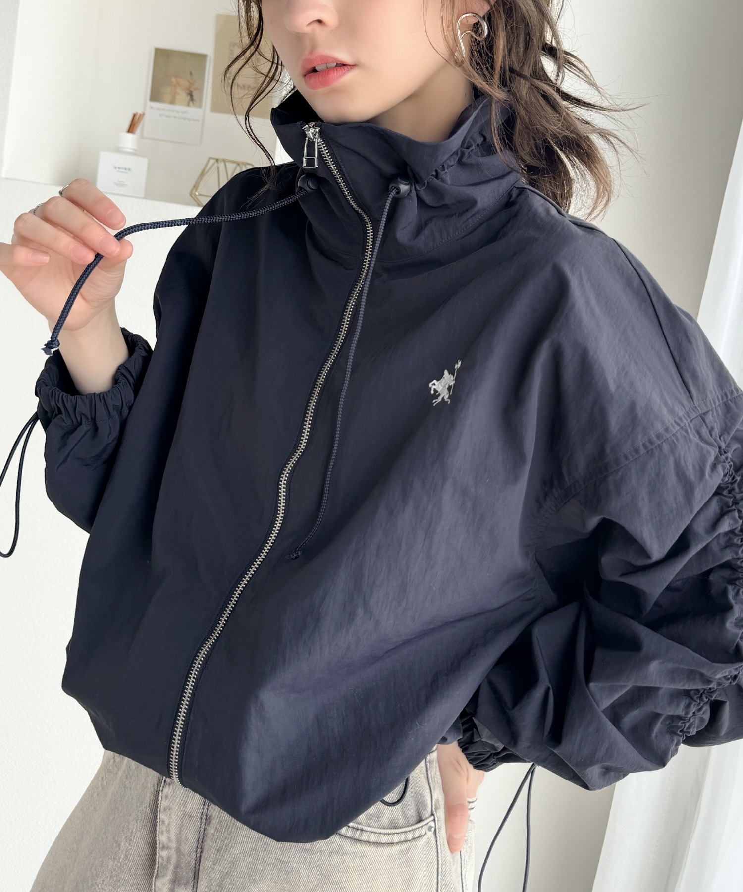 日本🇯🇵連線 Classical Elf 褶袖尼龍運動外套 4色 寬鬆 抽繩 防風 休閒 (任買兩件711免運)/預購