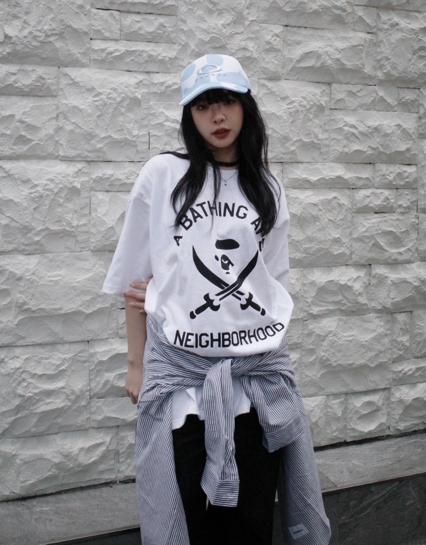 NEIGHBORHOOD x BAPE 白短袖