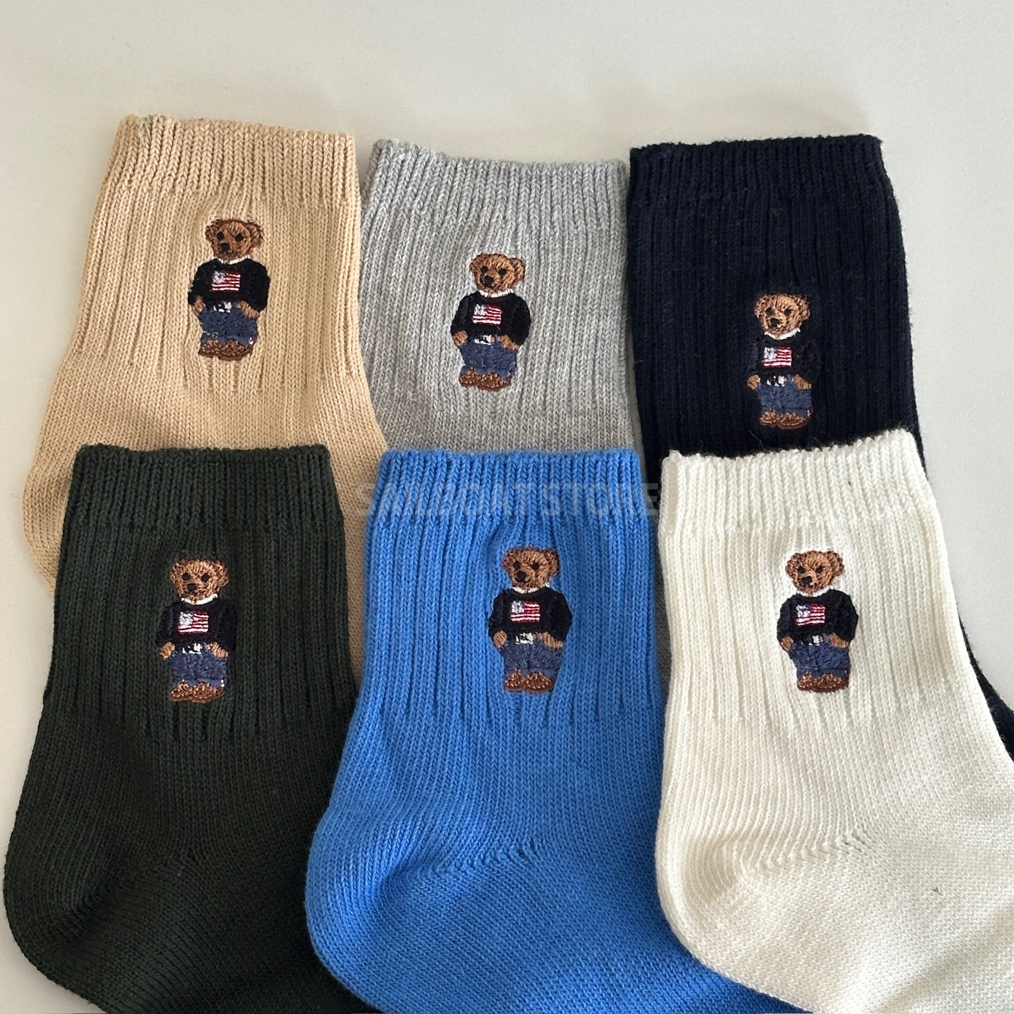#預購 POLO RALPH LAUREN Polo Bear 刺繡短襪 2入組