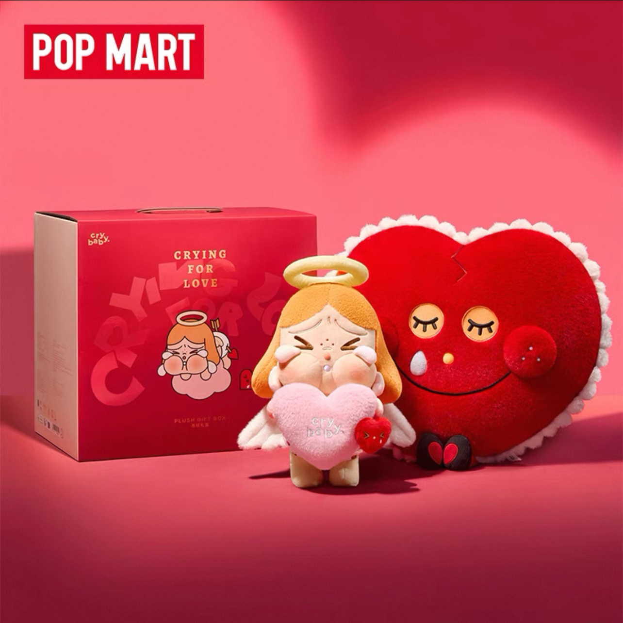 POP MART 泡泡瑪特 CRYBABY 哭娃 愛神的眼淚系列 毛絨禮盒 情人節 愛心抱枕 公仔