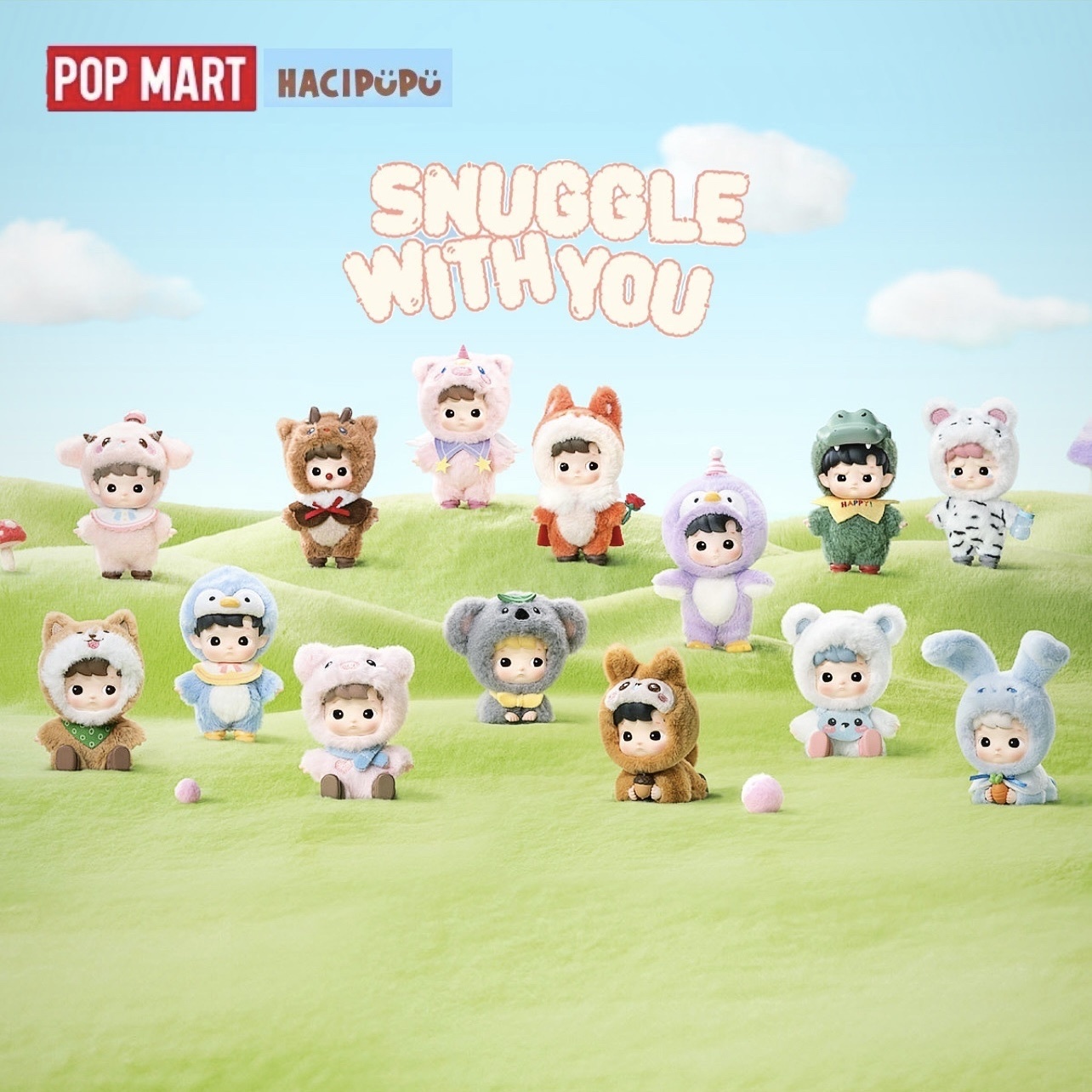 POP MART 泡泡瑪特 POPMART HACIPUPU 動物貼貼系列 搪膠毛絨 盲盒 手辦 公仔