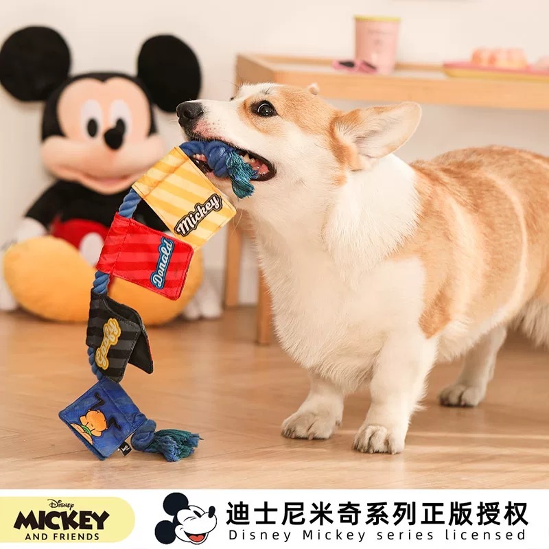 迪士尼米奇系列  经典背影咬绳玩具 可藏食 内含响纸
