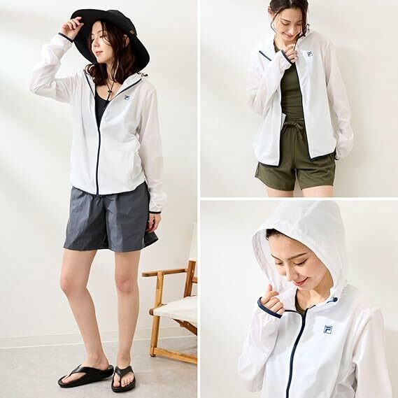 【預購】J0215902 FILA 女士防紫外線連帽衫 白色